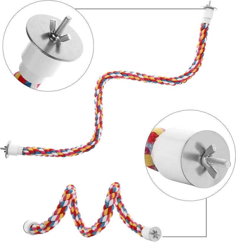 Jusney Bird Rope Perches,Parrot Toys 41 inches Rope Bungee Bird Toy (41 inches)[1 Pack] - Image 4